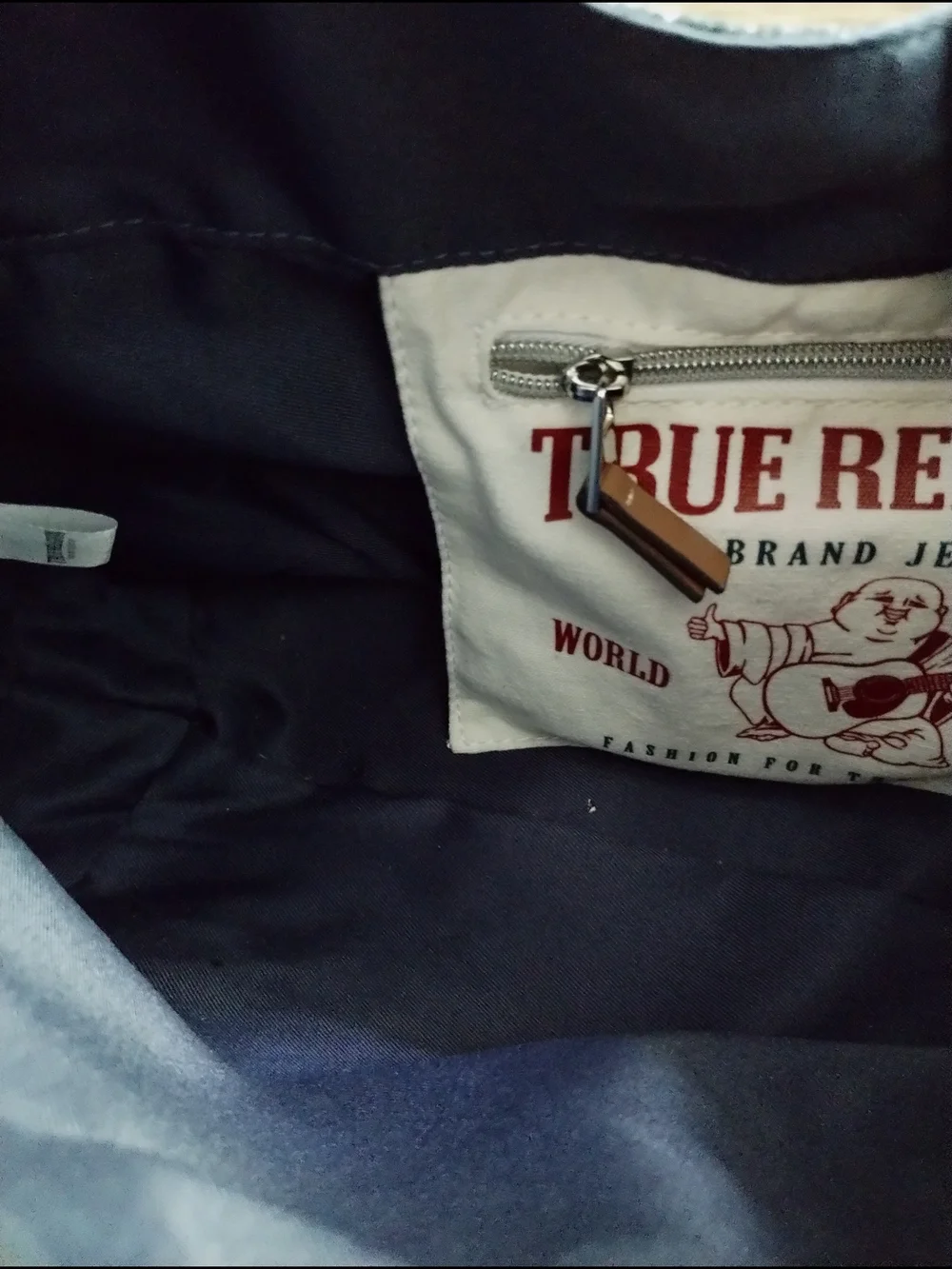 True Religion Monogram Denim Patchwork Hobo Bag in Blue